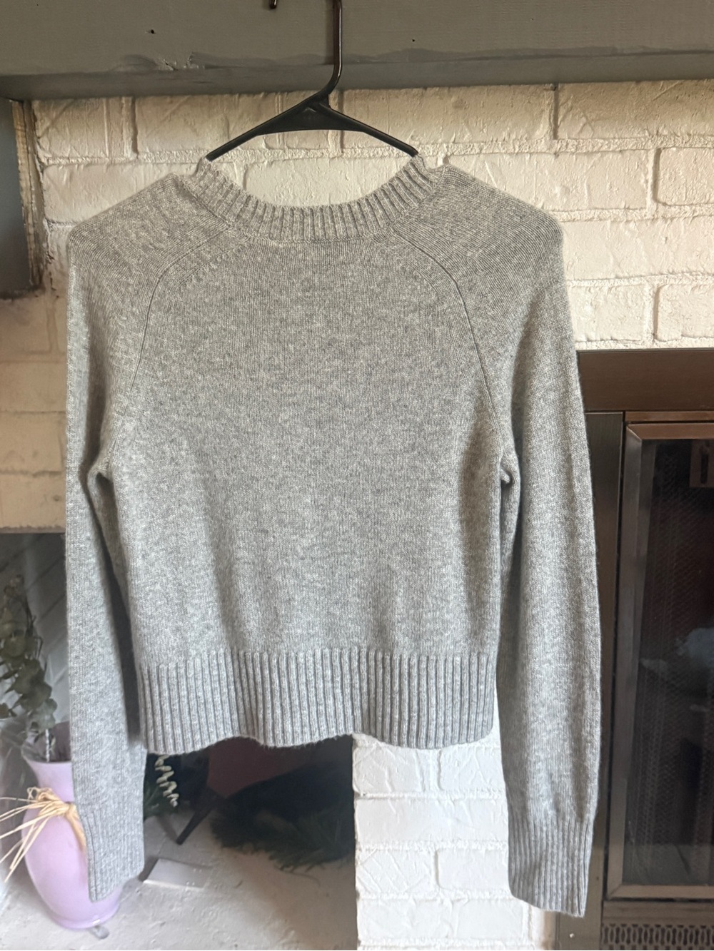 NWT Everlane Cashmere Raglan Crewneck Sweater XXS Heather Gray
